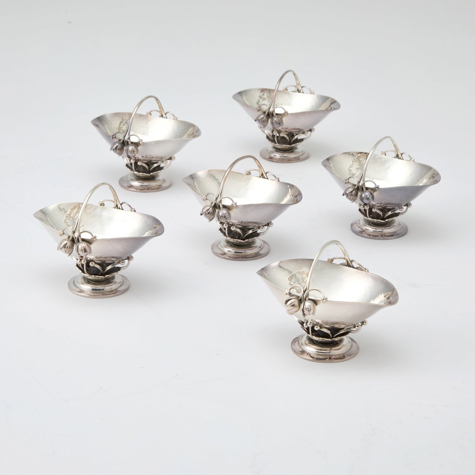 Set of Six Georg Jensen Sterling Silver BonBon Baskets (1 of 2)