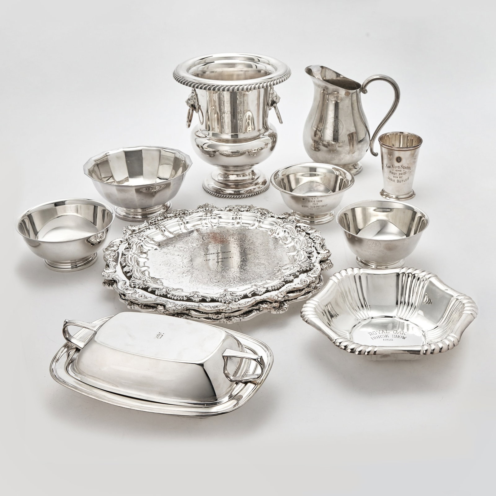 Group of Silver-Plate Horse-Racing Trophies (1 of 1)