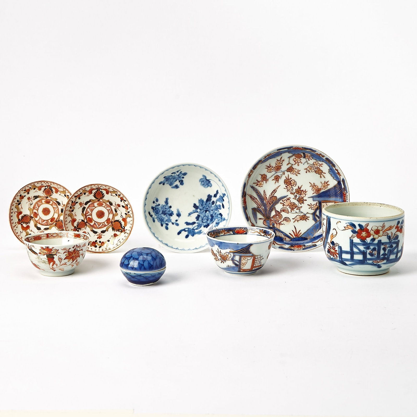Group of Chinese Export Porcelain Imari Tea Wares Together with Two Chinese Blue and White Porcelain (1 of 5)