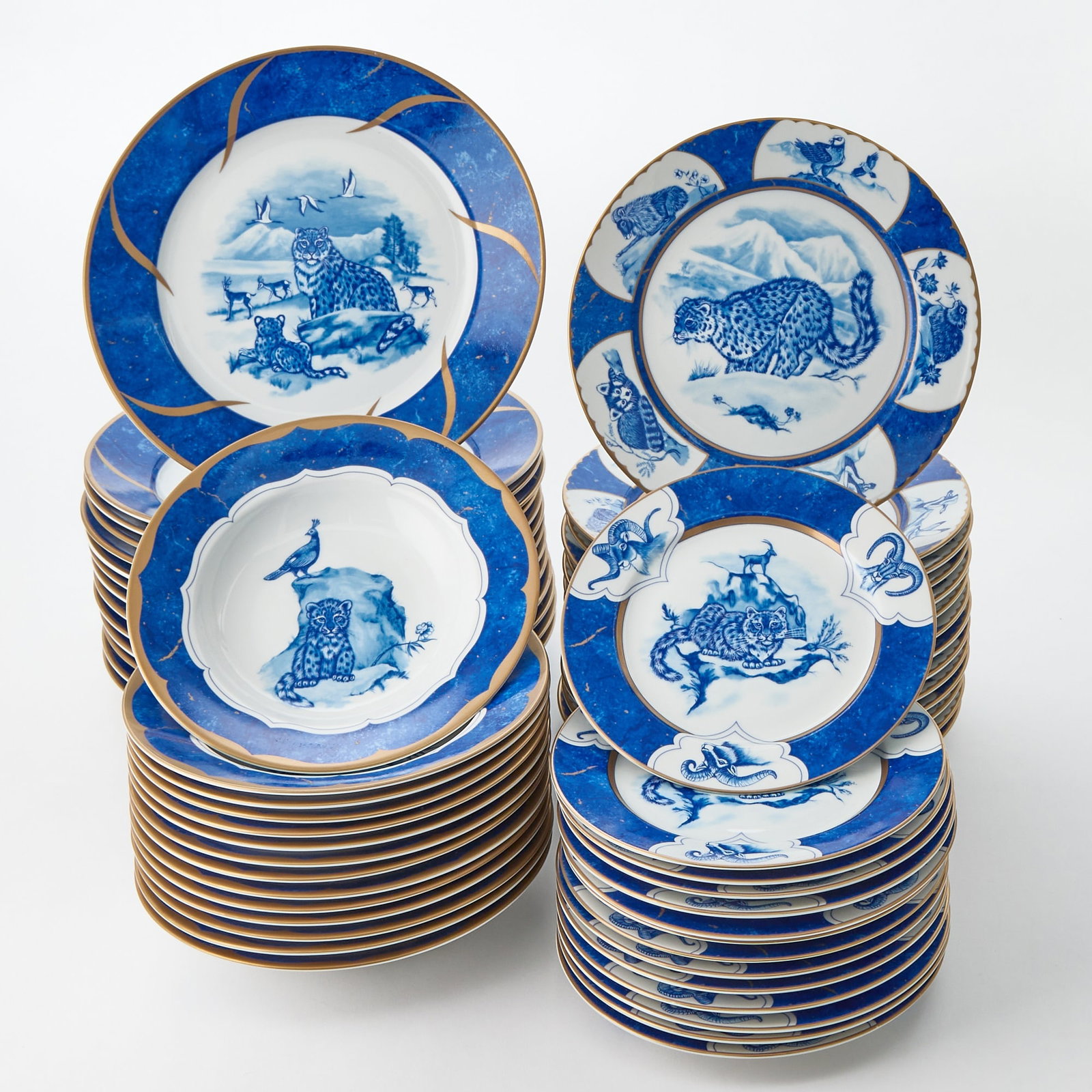 Lynn Chase Porcelain "Leopard Lazuli" Pattern Partial Dinner Service (1 of 4)