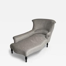Garonne Chaise Lounge by Bourgeois Bohème Atelier: Height 36 inches, width 37 inches, length 58 inches.