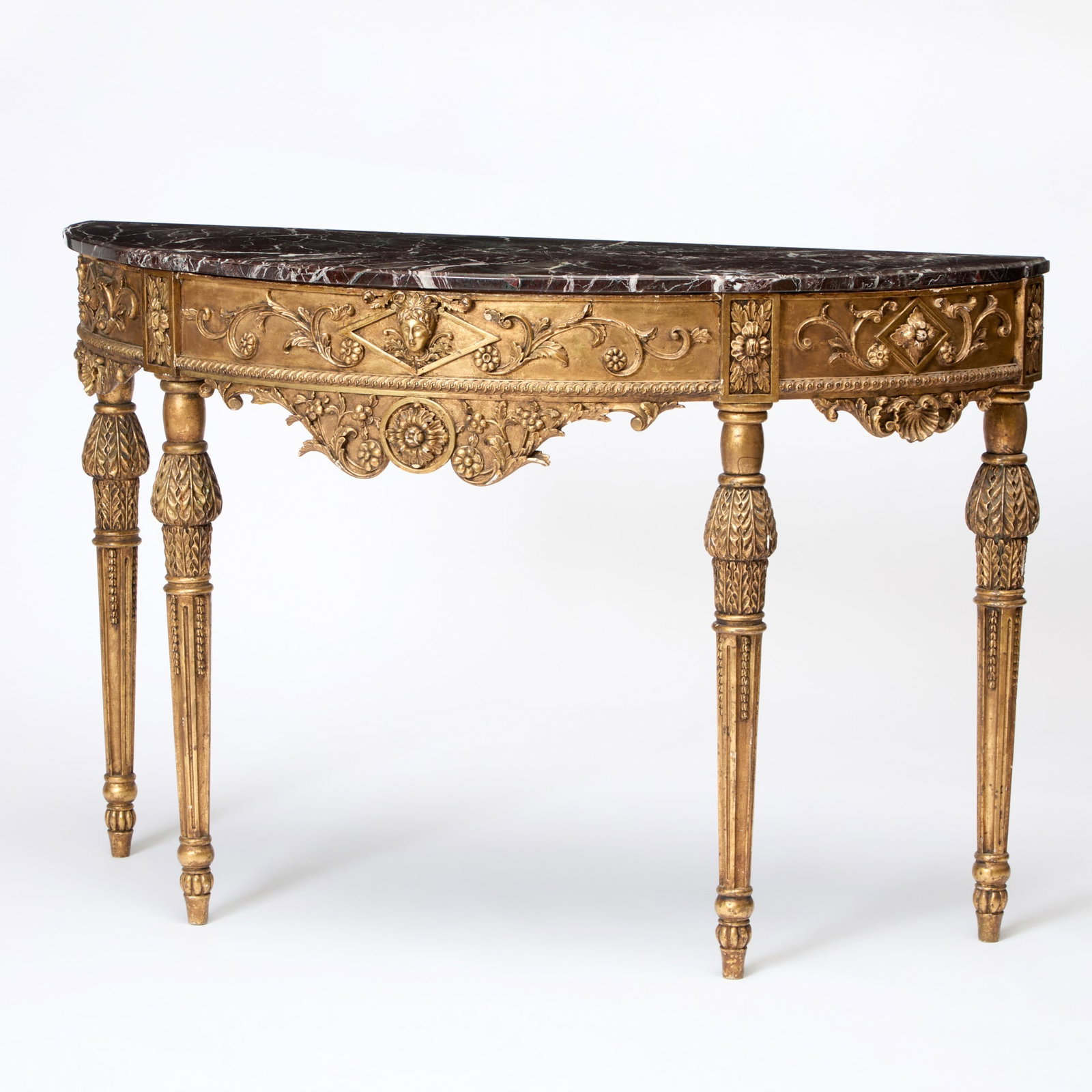 Italian Neoclassic Style Marble Top Giltwood Console (1 of 5)
