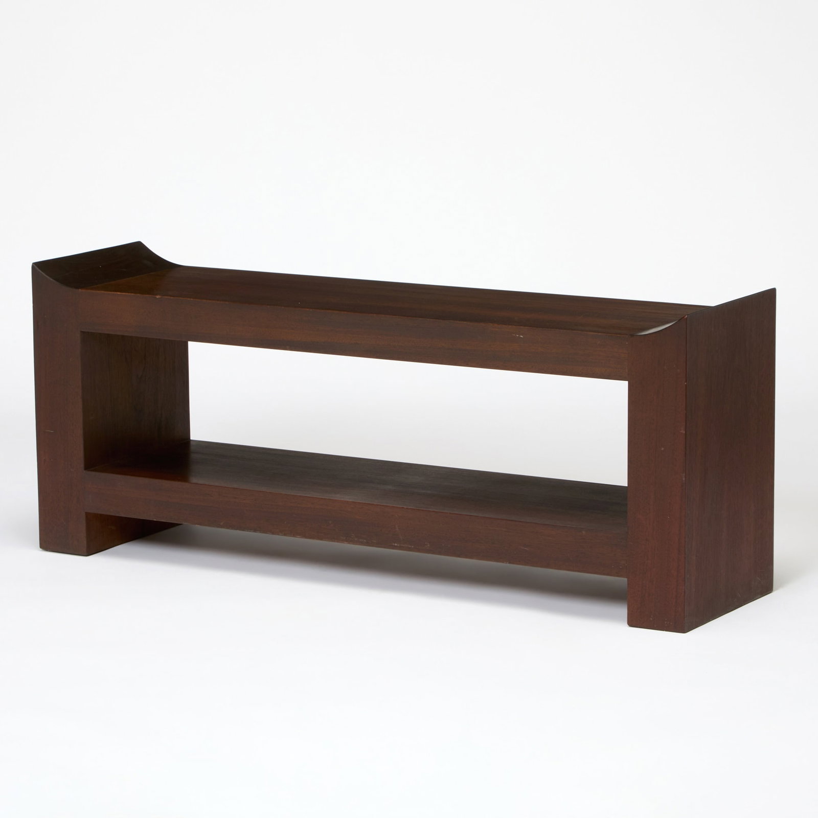Japanese Hardwood Bench: 20th century Height 18 inches, width 46 inches, depth 12 inches
