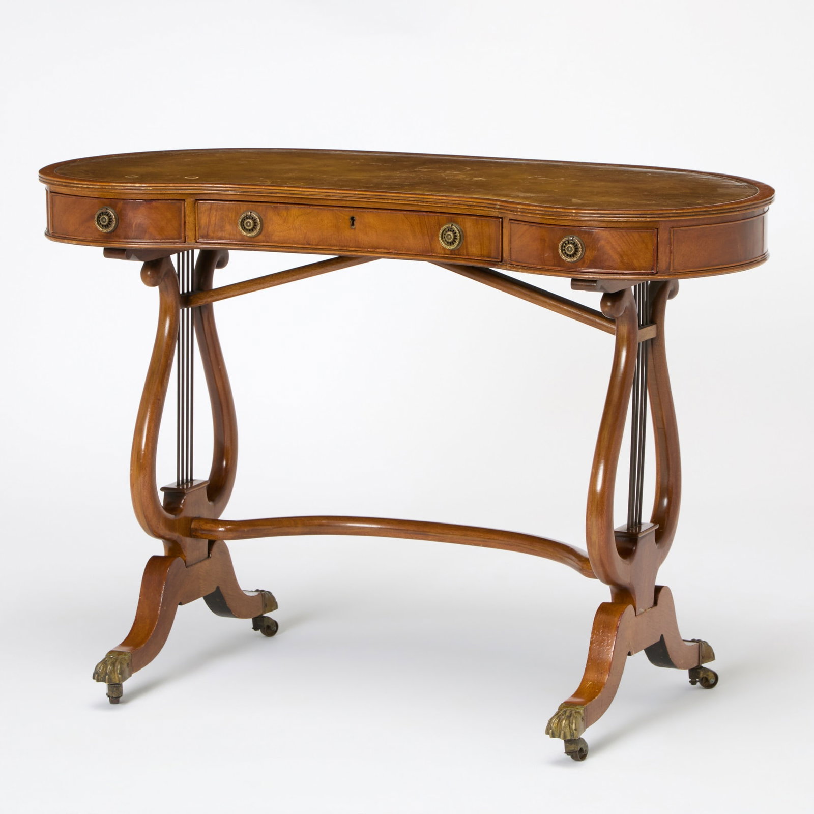 Regency Style Kidney Shaped Mahogany Writing Table (1 of 7)