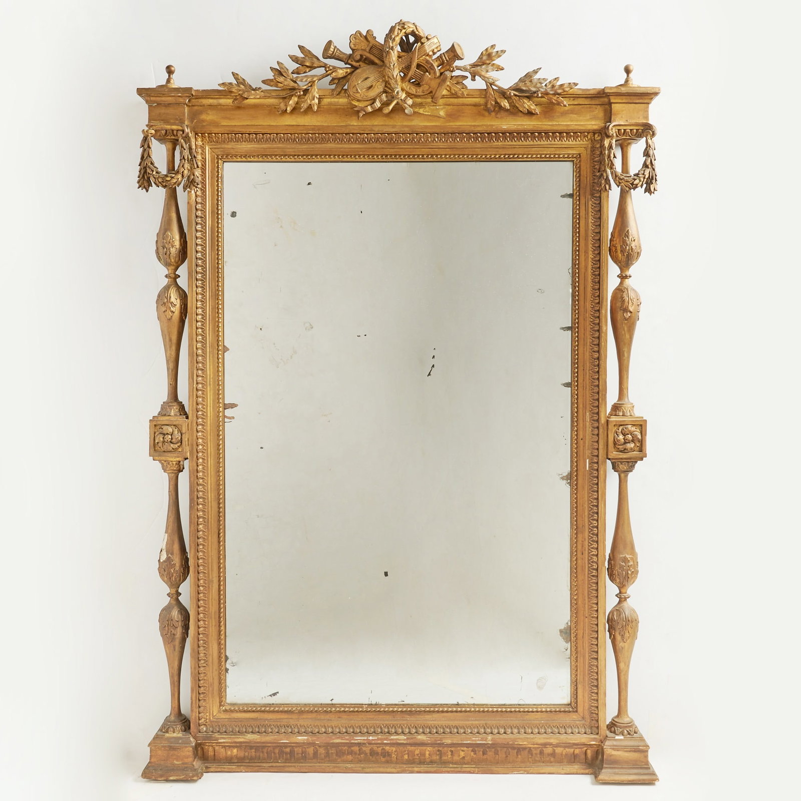 Louis XVI Style Carved Giltwood Mirror (1 of 3)