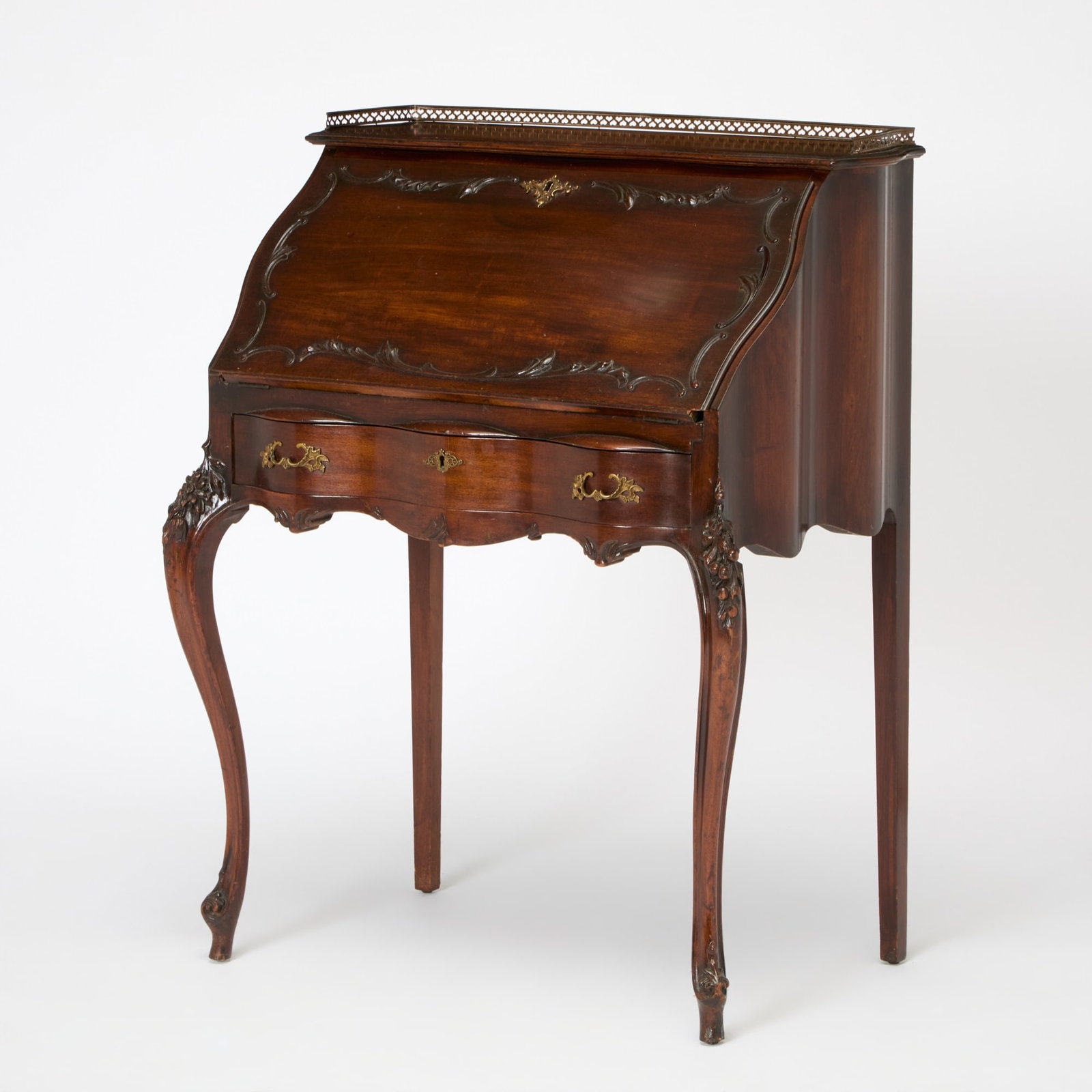 Louis XV Style Carved Mahogany Ladies Slant Top Desk (1 of 8)