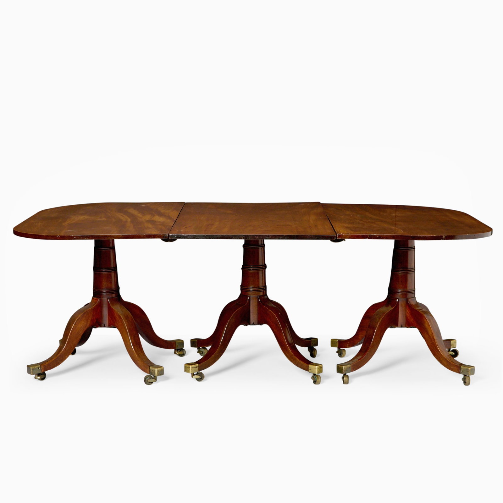 Regency Mahogany Three Pedestal Dining Table (1 of 4)
