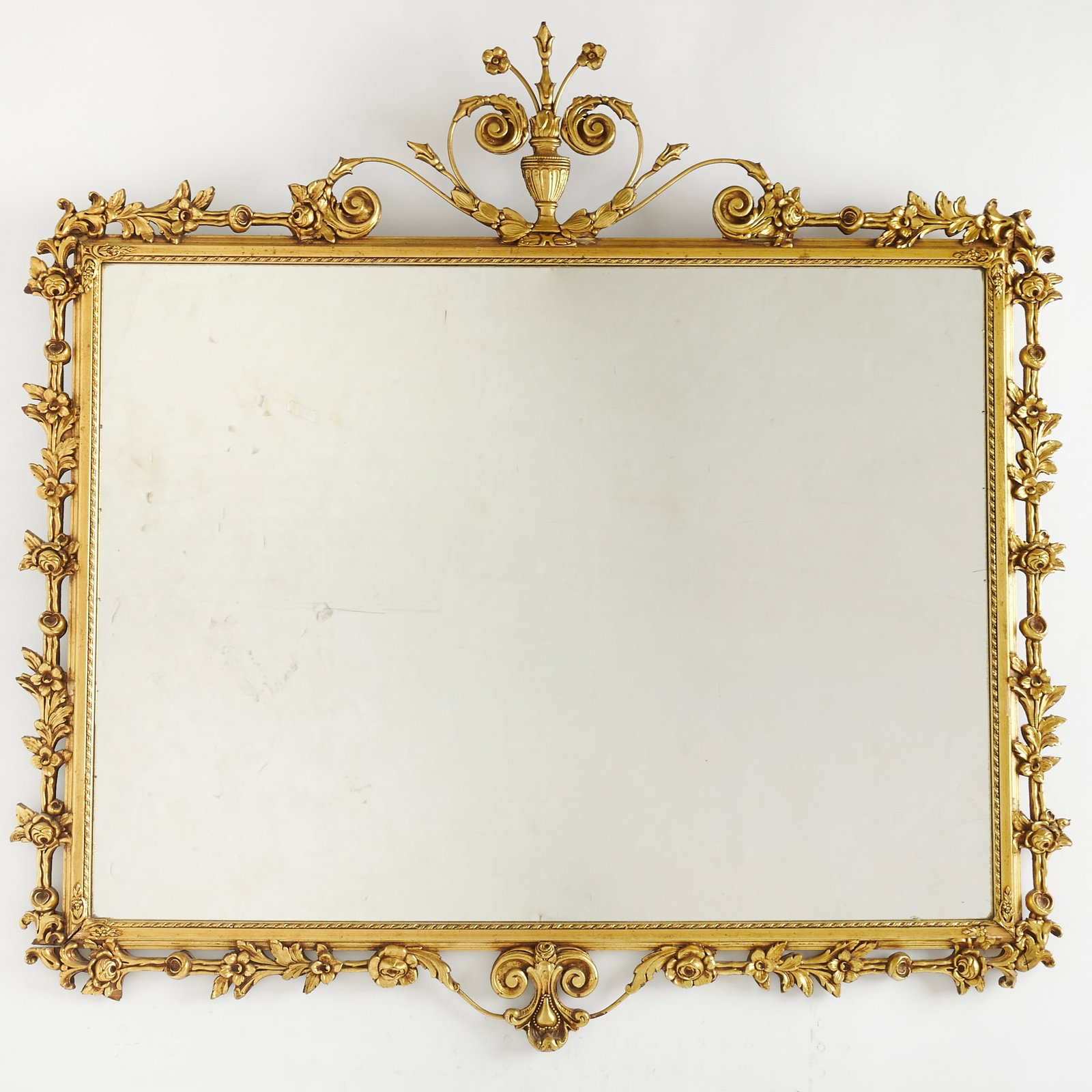 Continental Carved Giltwood Horizontal Mirror (1 of 3)