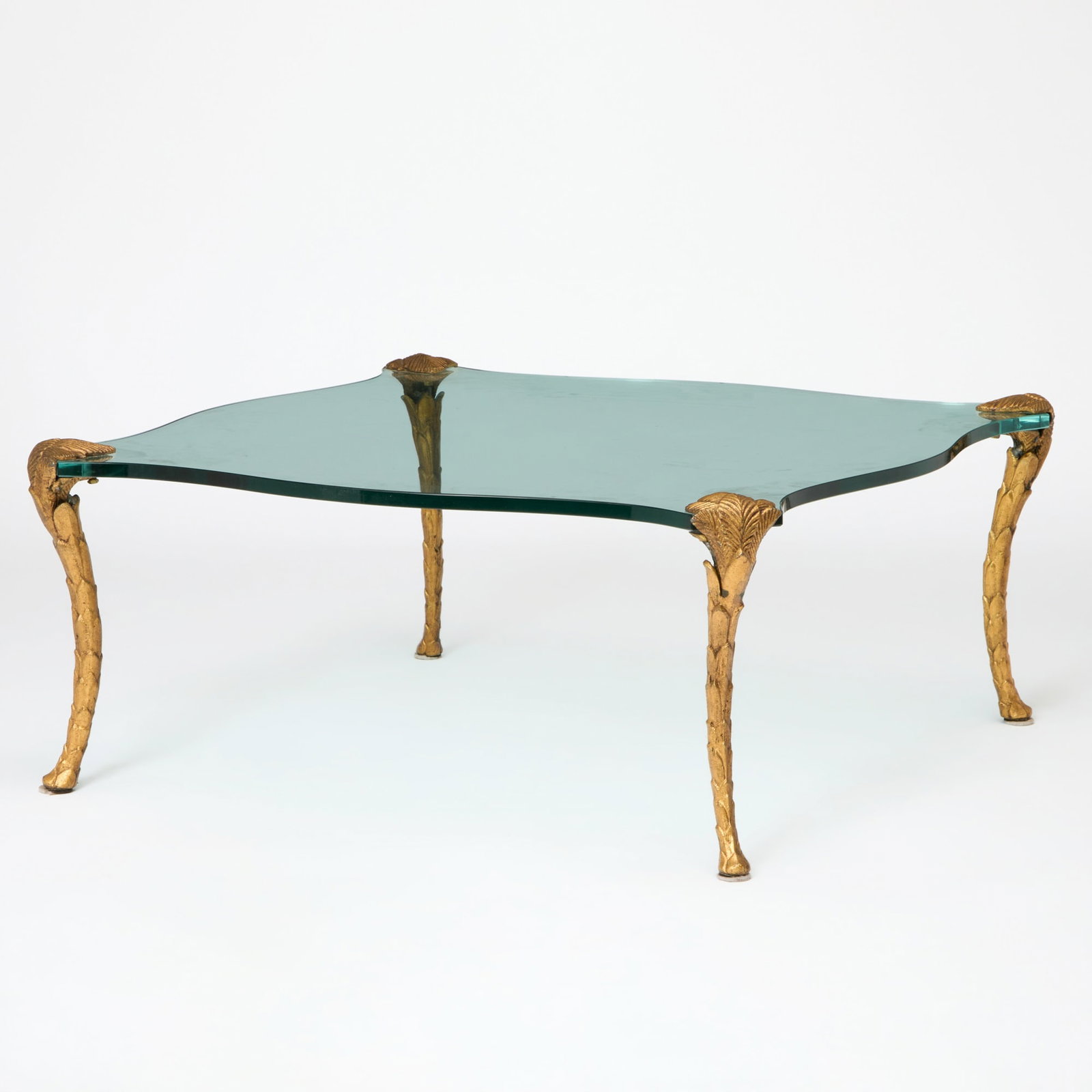 French Gilt Painted Metal and Glass Coffee Table (1 of 5)