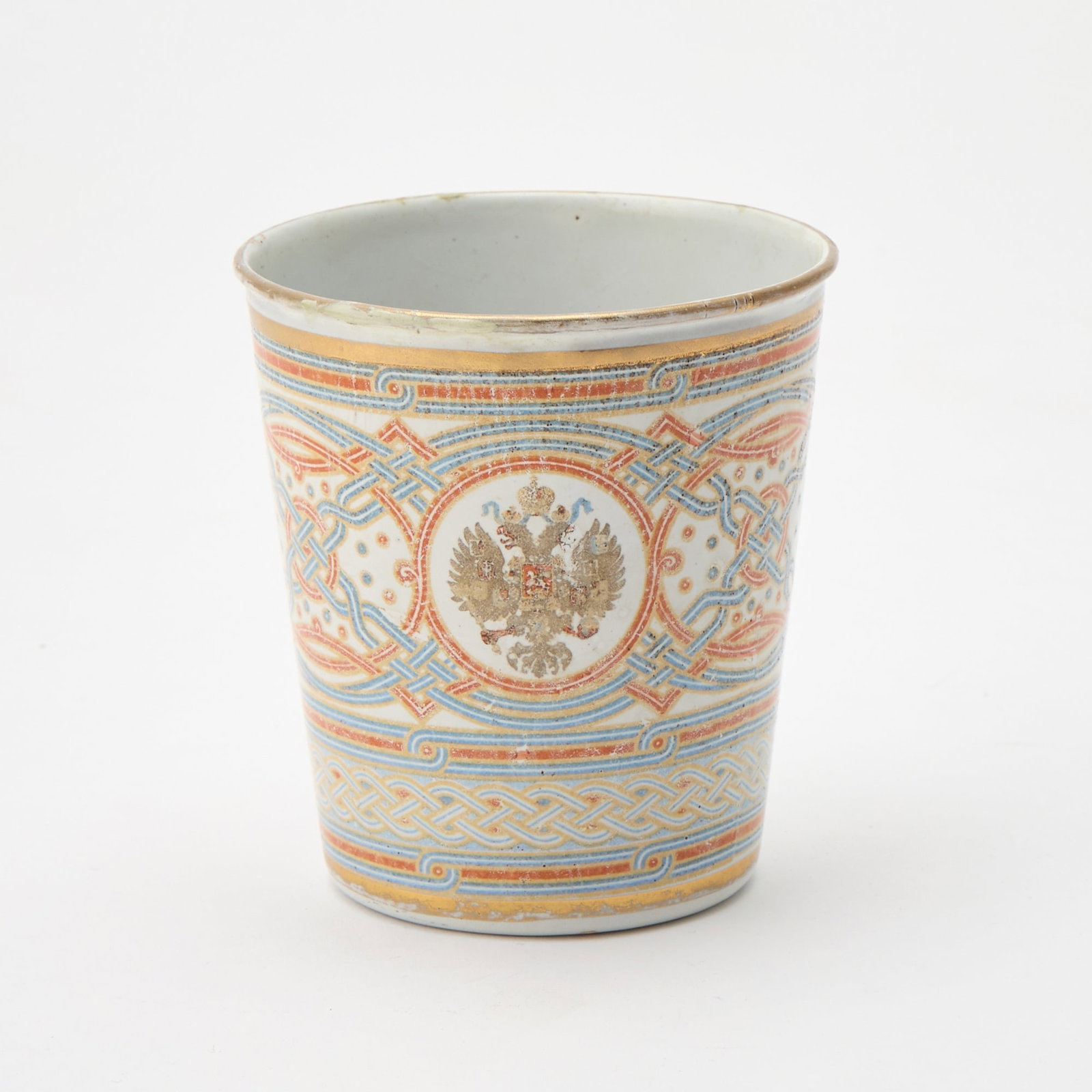 Russian Enameled Metal "Cup of Sorrows": 1896 Height 4 1/4 inches. Restoration to enamel.