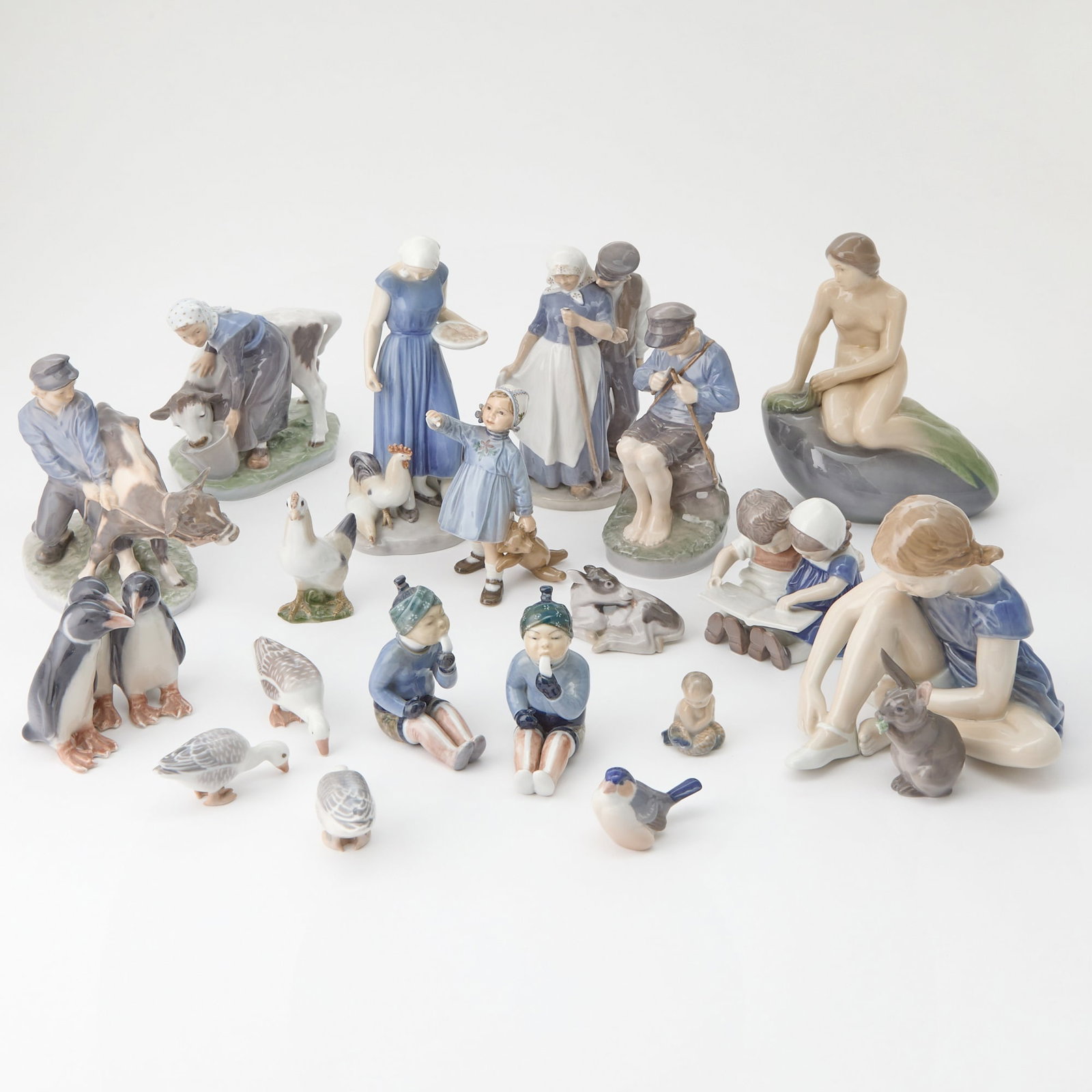 Group of Royal Copenhagen, Bing & Grondahl and Dahl Jensen Porcelain Figures (1 of 3)