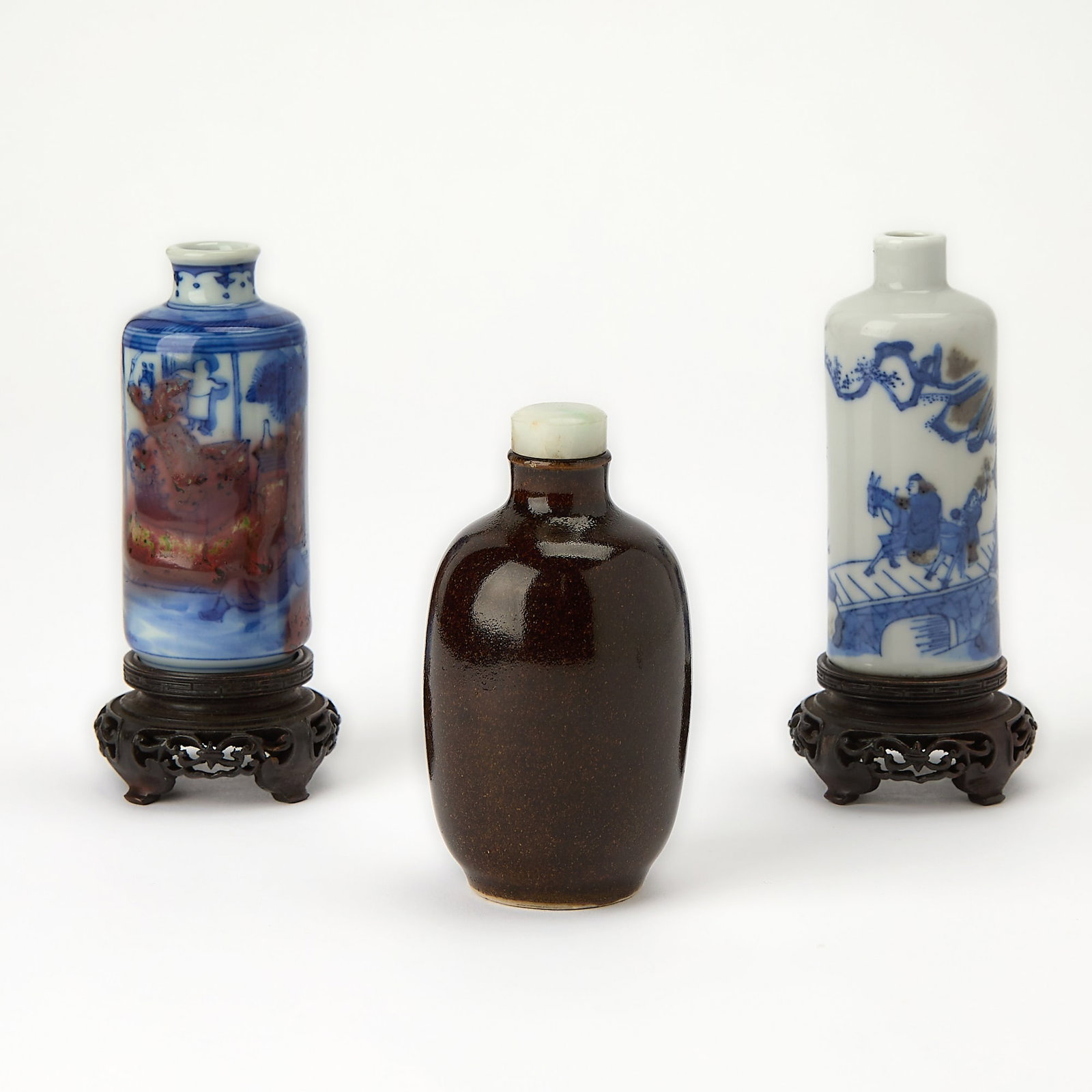 Three Chinese Glazed Porcelain Snuff Bottles 18th/19th Century (1 of 5)