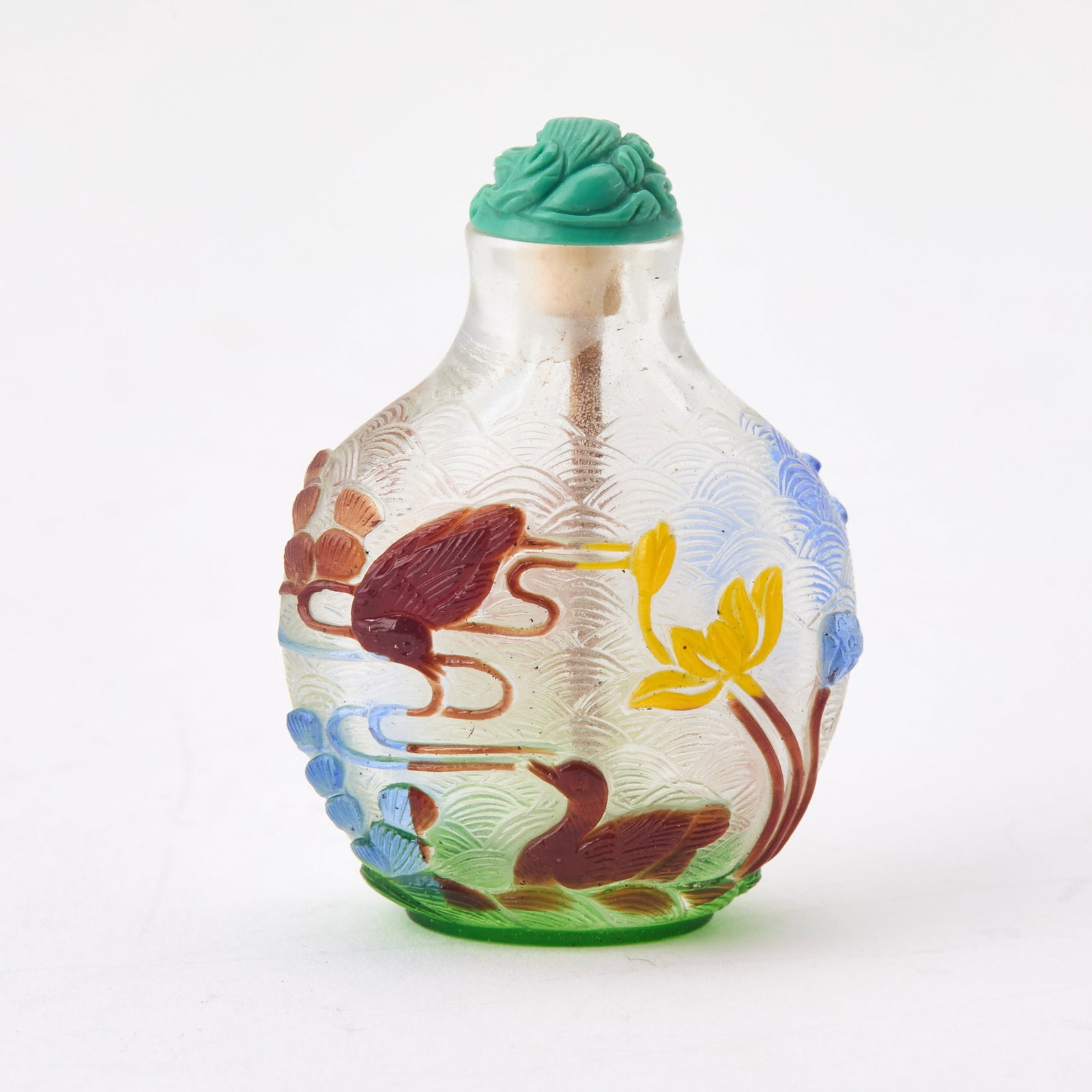 A Fine Chinese Multi-Color Overlay Glass Snuff Bottle 19th Century