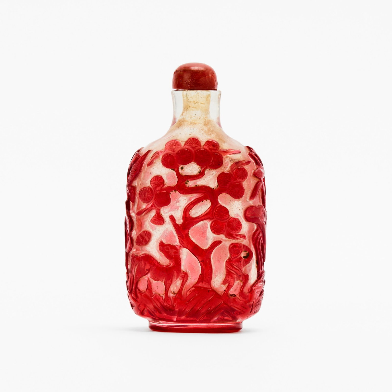 A Chinese Red Overlay Glass Snuff Bottle Republic Period (1 of 4)