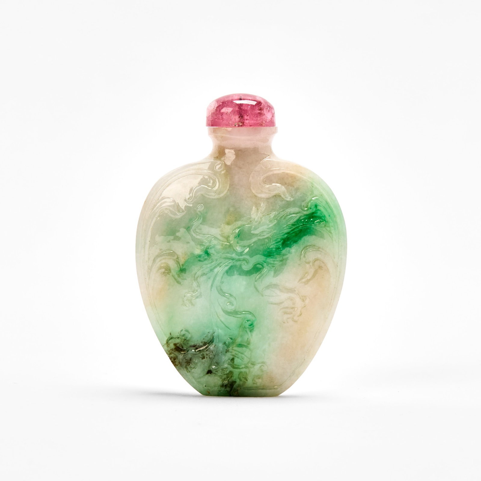 A Chinese Carved Jadeite Snuff Bottle Late Qing Dynasty-Republic Period (1 of 3)