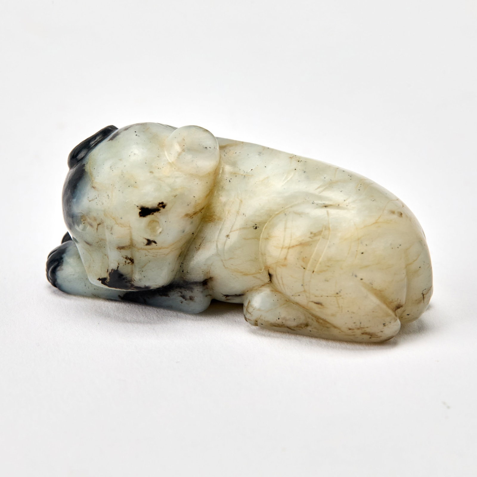 A Chinese Celadon and Black Jade Figure of a Beast Ming Dynasty (1 of 7)