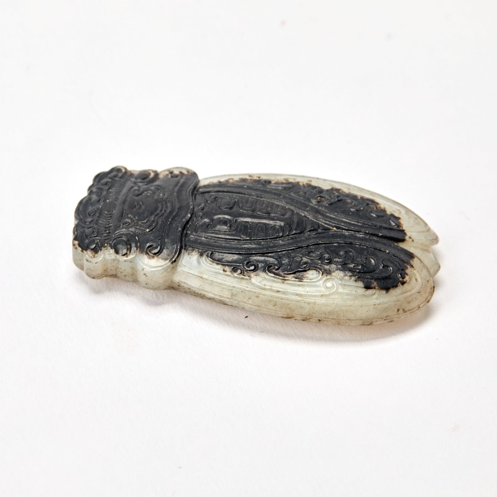 A Chinese Celadon and Black Jade Figure of a Cicada Ming Dynasty (1 of 4)
