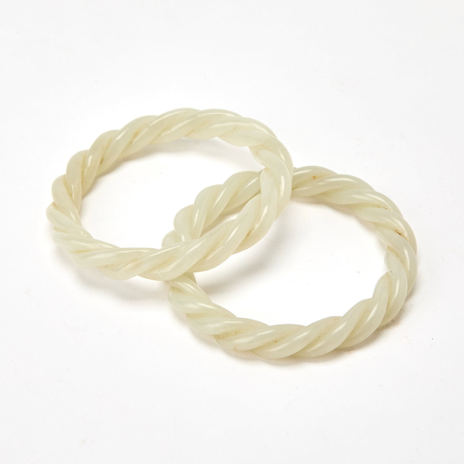 A Pair of Chinese White Jade Bangles 18th/19th Century (1 of 4)