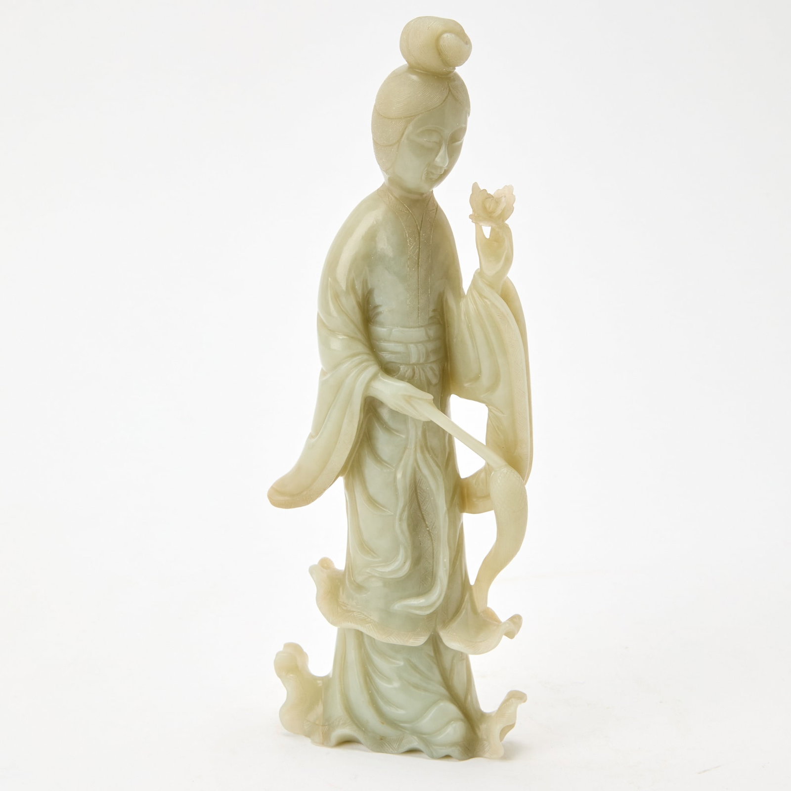 A Chinese Celadon Jade Figure of a Meiren Qing Dynasty (1 of 4)