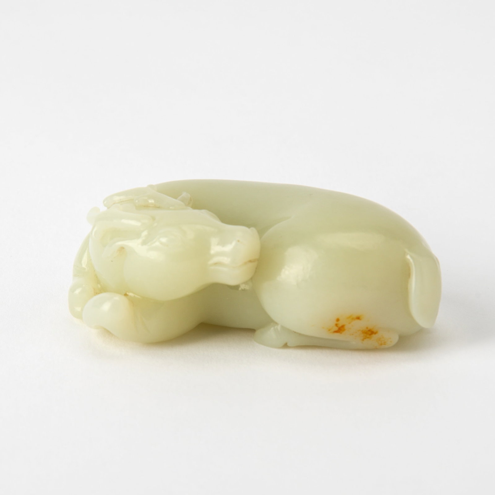 A Fine Chinese Celadon Jade Deer 18th-19th Century (1 of 5)
