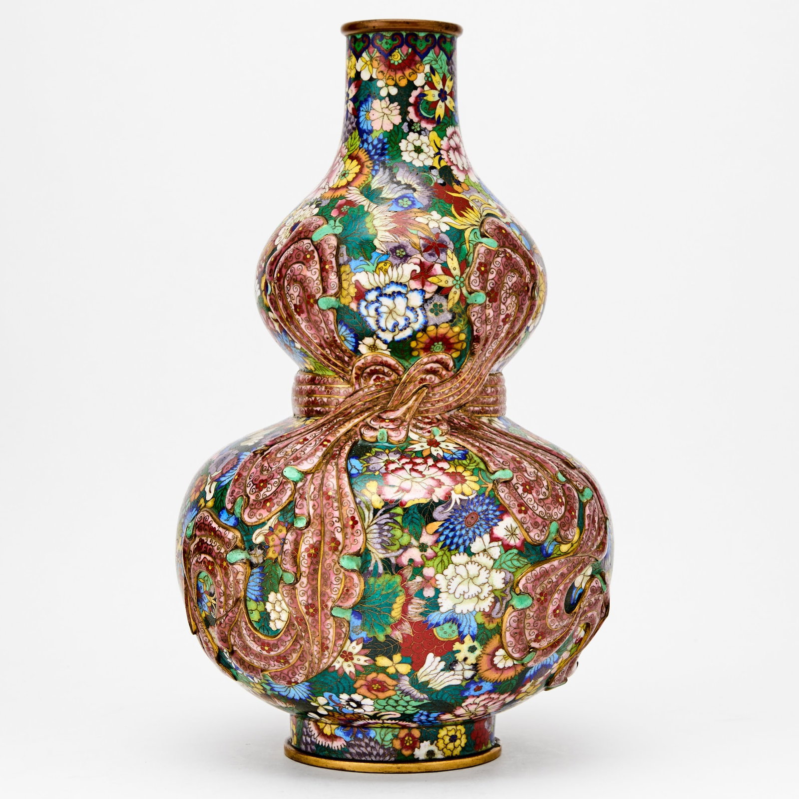 A Chinese Cloisonne Enamel 'Millefleurs' Vase Qianlong Mark, Qing Dynasty (1 of 4)
