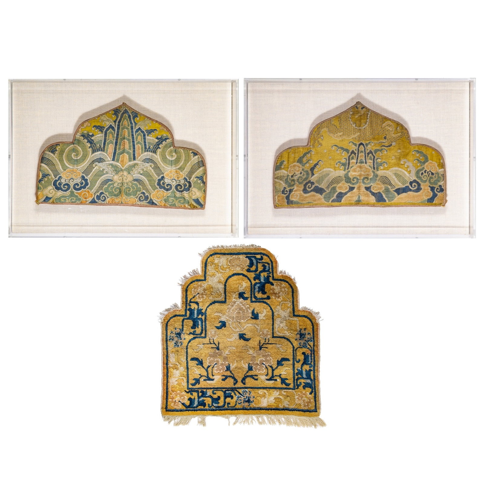 Two Chinese Brocade Silk Throne Cushion Covers Ming Dynasty (1 of 12)