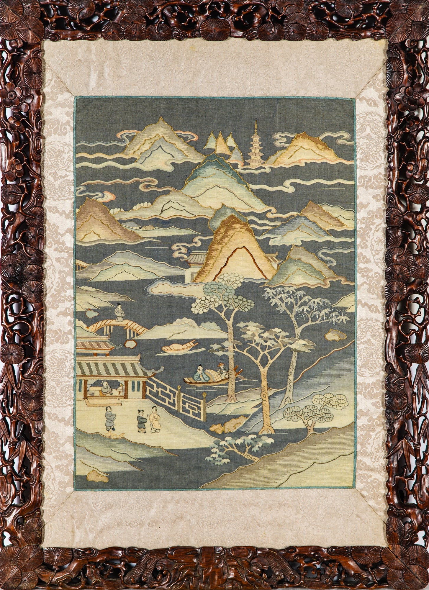A Chinese Kesi Silk Panel 19th Century (1 of 5)