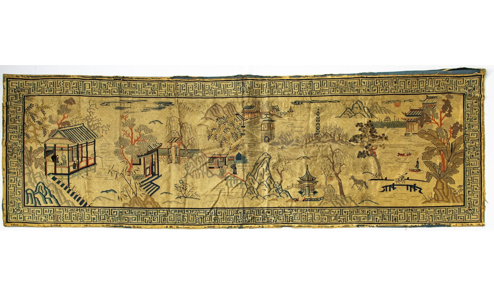 A Chinese Brocade Silk Table Frontal Late Qing Dynasty (1 of 4)