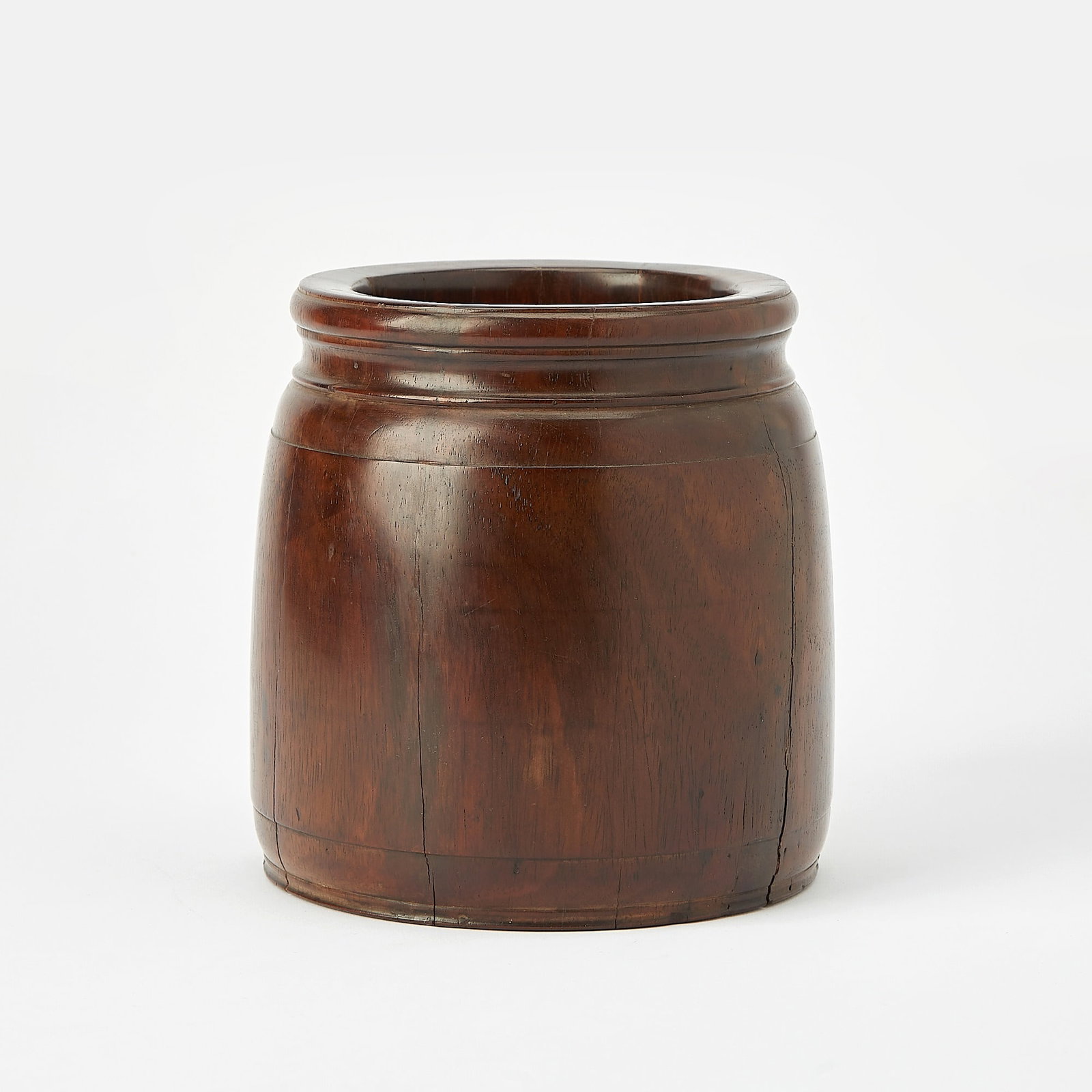 A Chinese Carved Hualimu Wood Brush Pot Qing Dynasty: Of slightly tapering form; unadorned. (Height 6 3/4 inches)