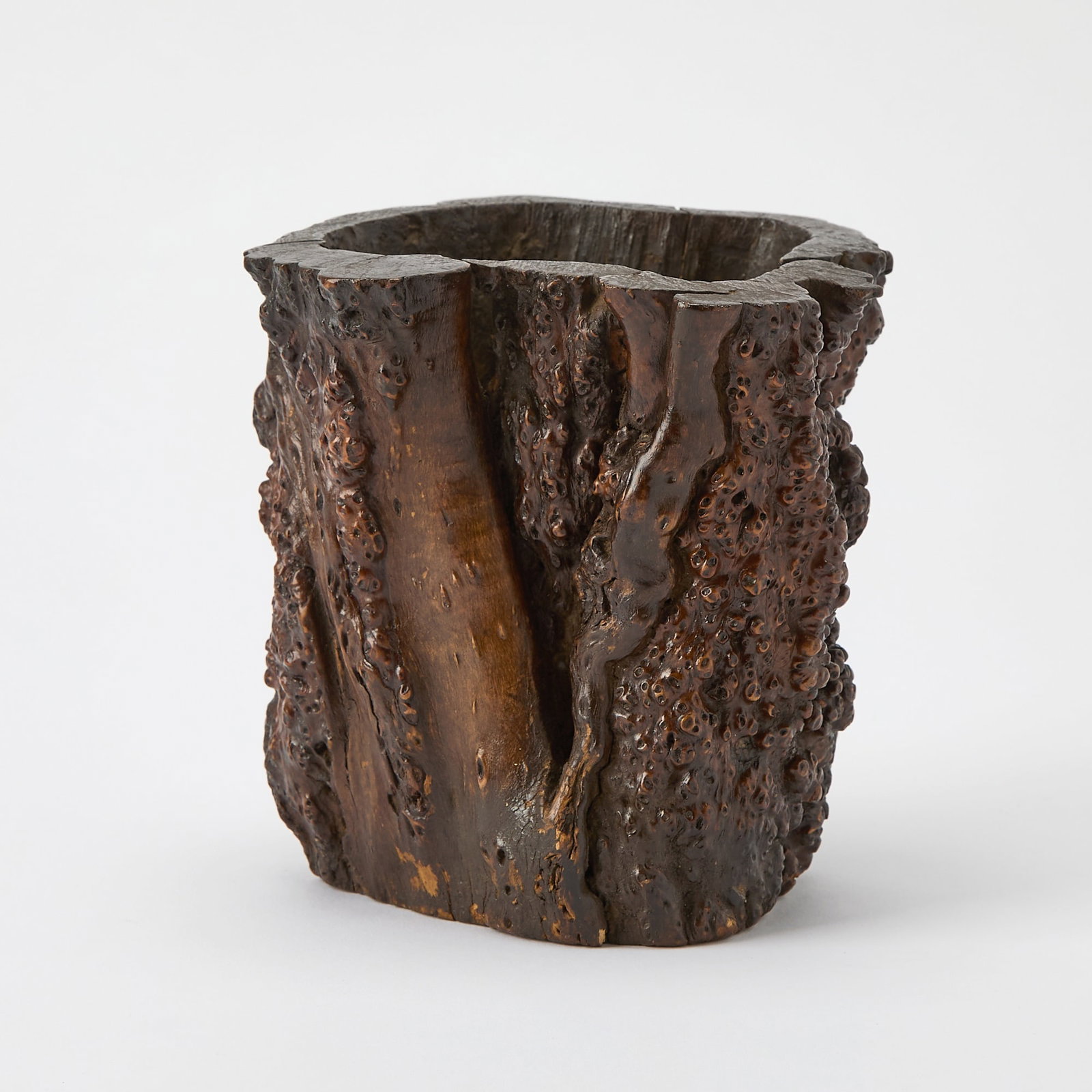 A Chinese Carved Burlwood Brush Pot 17th/18th Century (1 of 5)