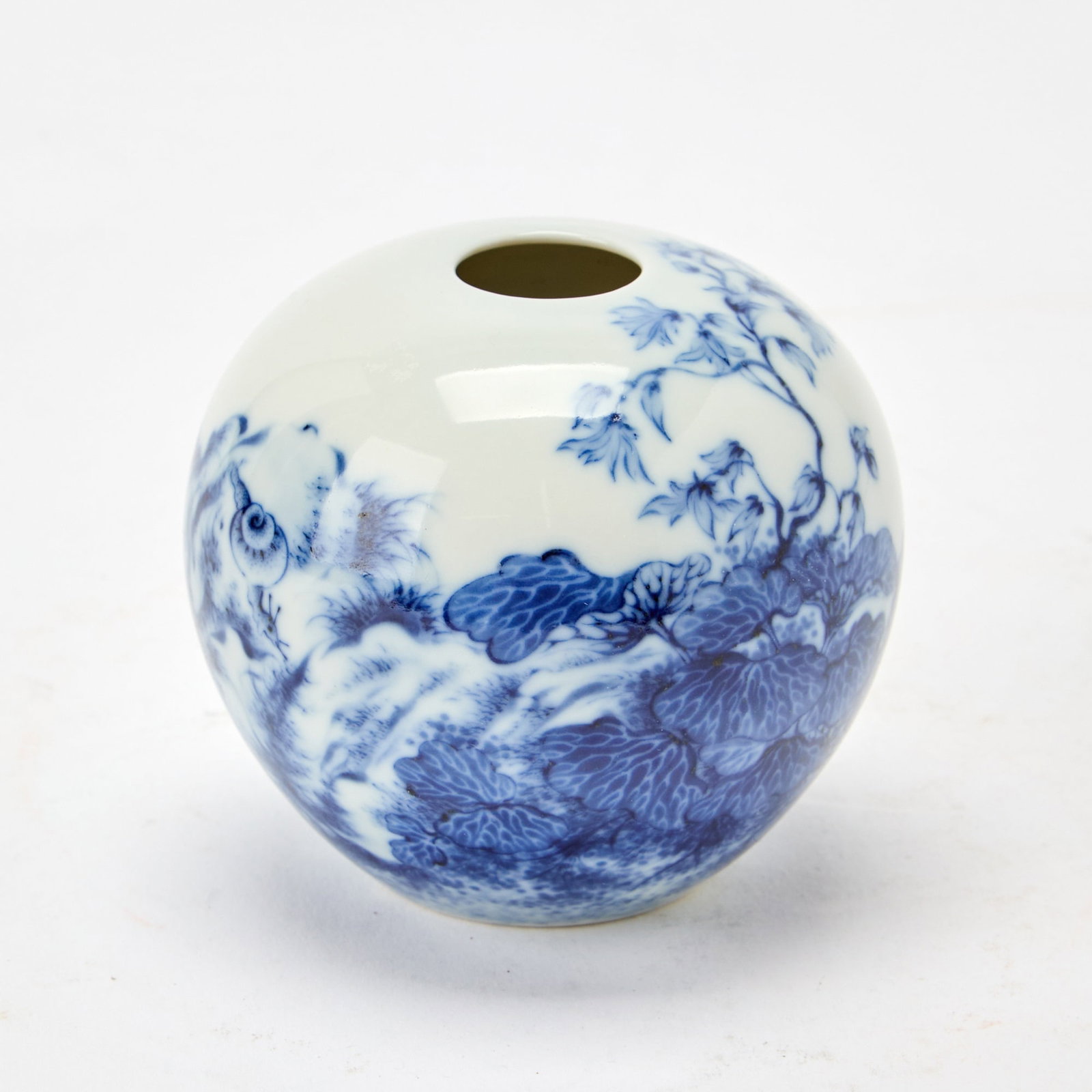 A Chinese Wang-Bu-Style Blue and White Porcelain Water Pot Yuanwen Wuguo Zhizhai Mark, 20th century (1 of 6)
