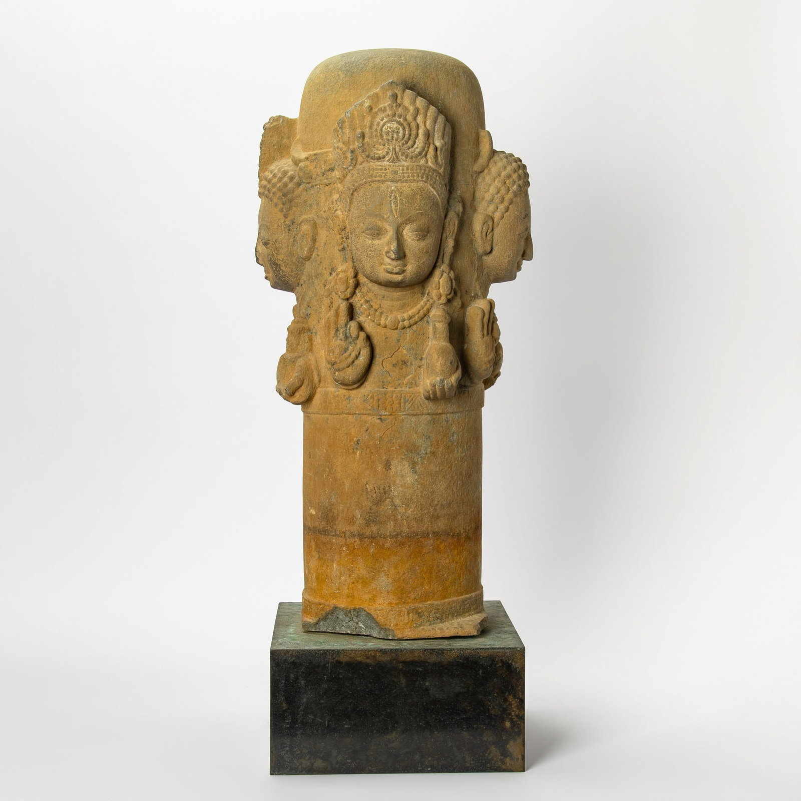 A Rare Nepalese Carved Stone Chaturmukha Lingam Circa 10th-11th century (1 of 9)