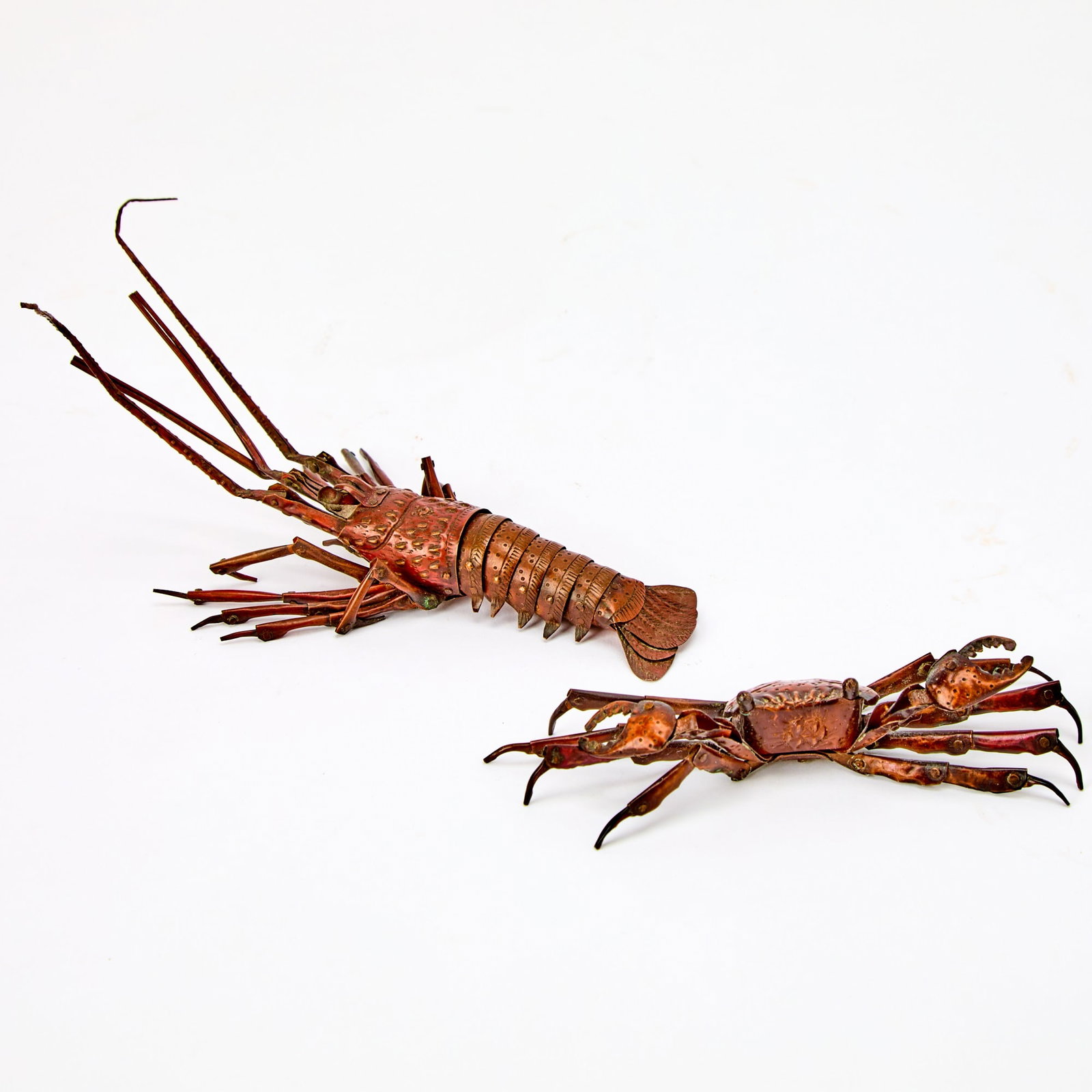 Two Japanese Copper Alloy Articulated Crustaceans Meiji-Taisho Period (1 of 6)