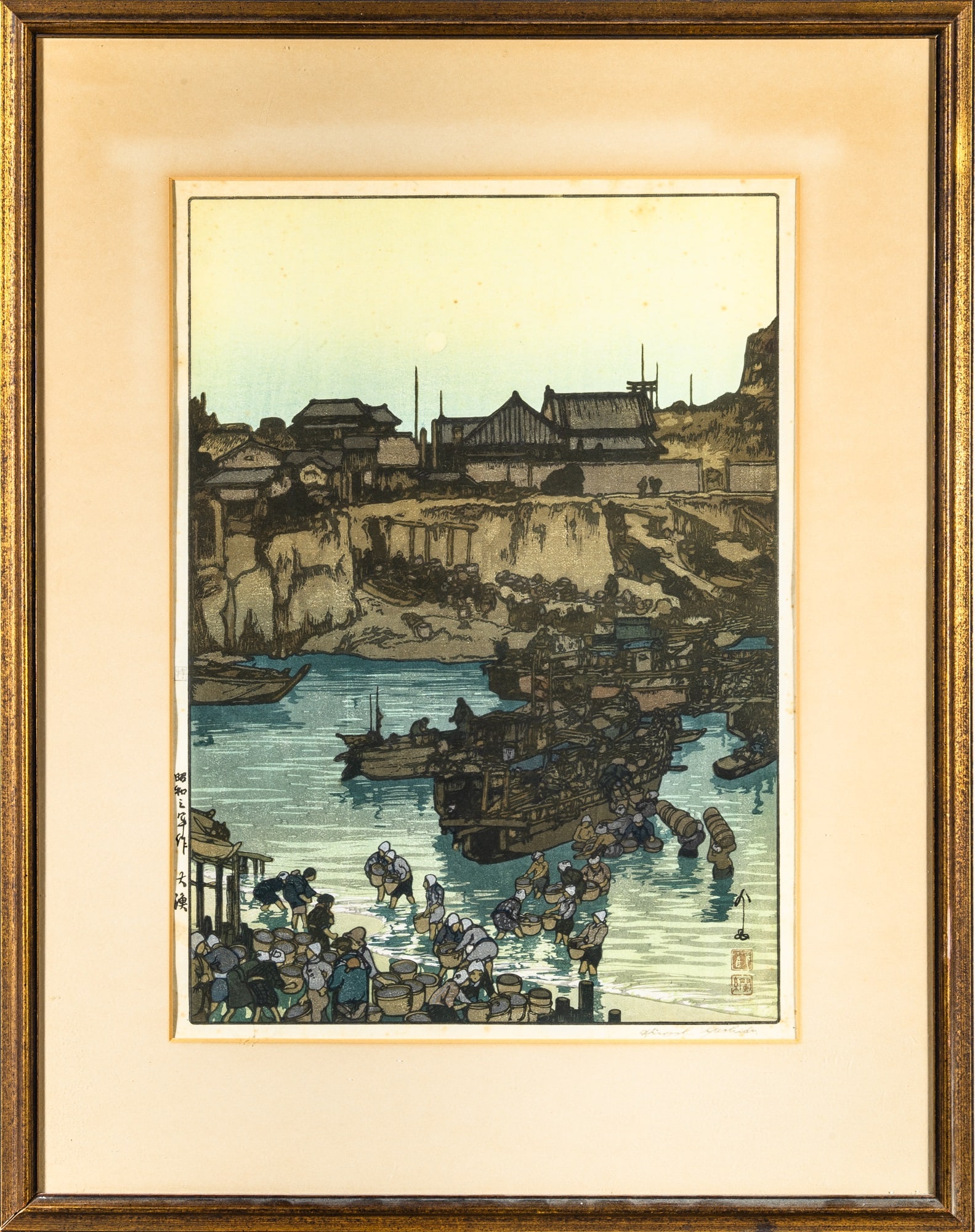 A Japanese Shin Hanga Woodblock Print by Hiroshi Yoshida Showa Period (1 of 4)