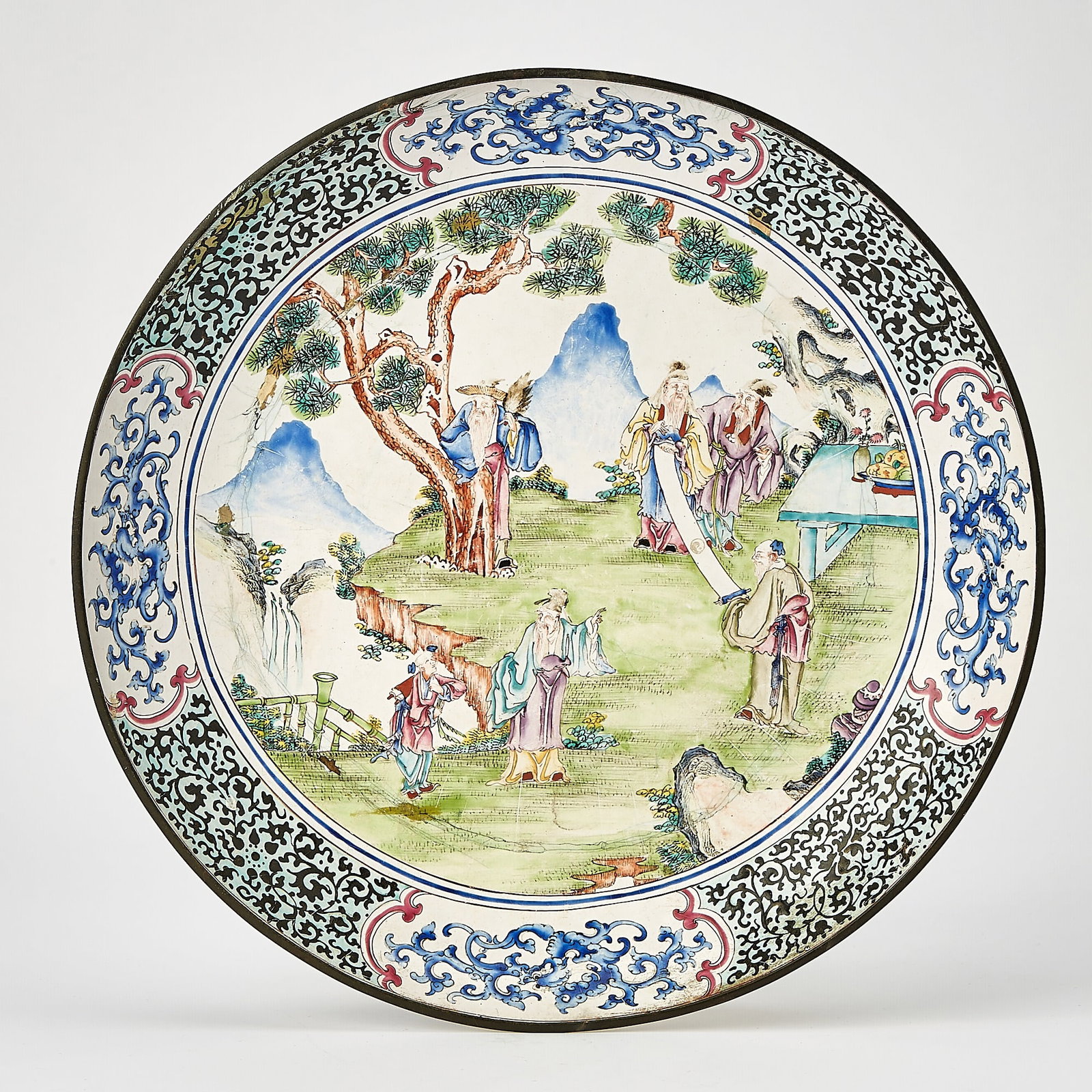 A Chinese Canton Enamel Charger Qianlong Mark, 18th Century (1 of 5)