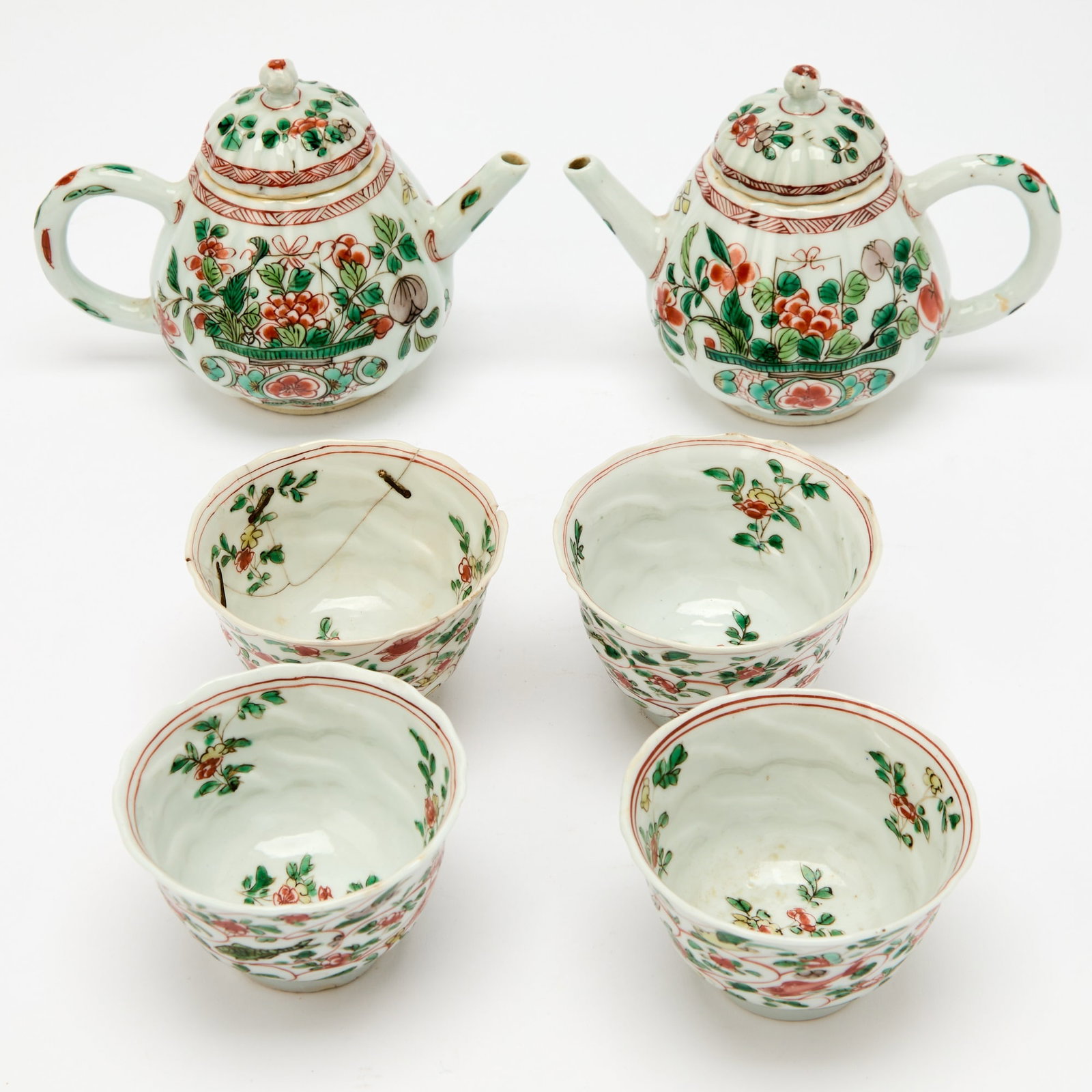 A Group of Chinese Famille Verte Porcelain Articles Kangxi Period (1 of 7)