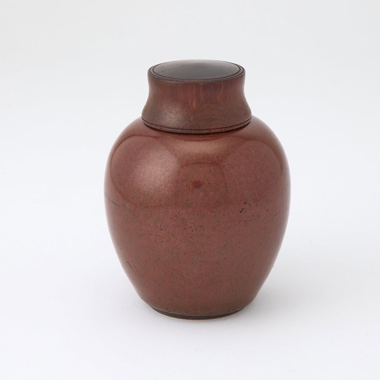 A Chinese Iron-Rust-Glazed Porcelain Tea Caddy 19th Century (1 of 4)
