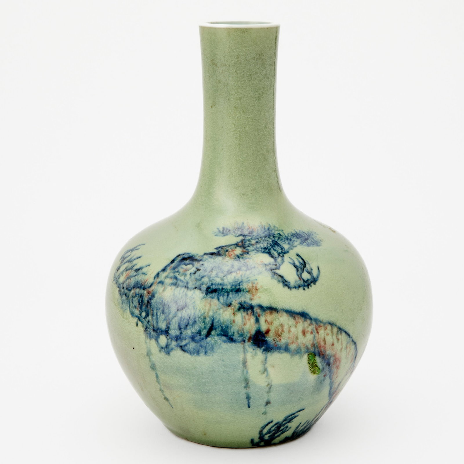 A Chinese Celadon Glazed Porcelain Bottle Vase Late Qing-Republic Period (1 of 4)