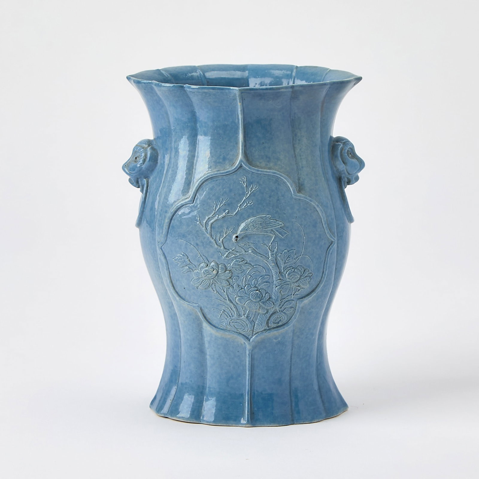 A Chinese Blue Glazed Porcelain Vase Impressed Wang Bingrong Zuo Mark, 19th Century (1 of 5)