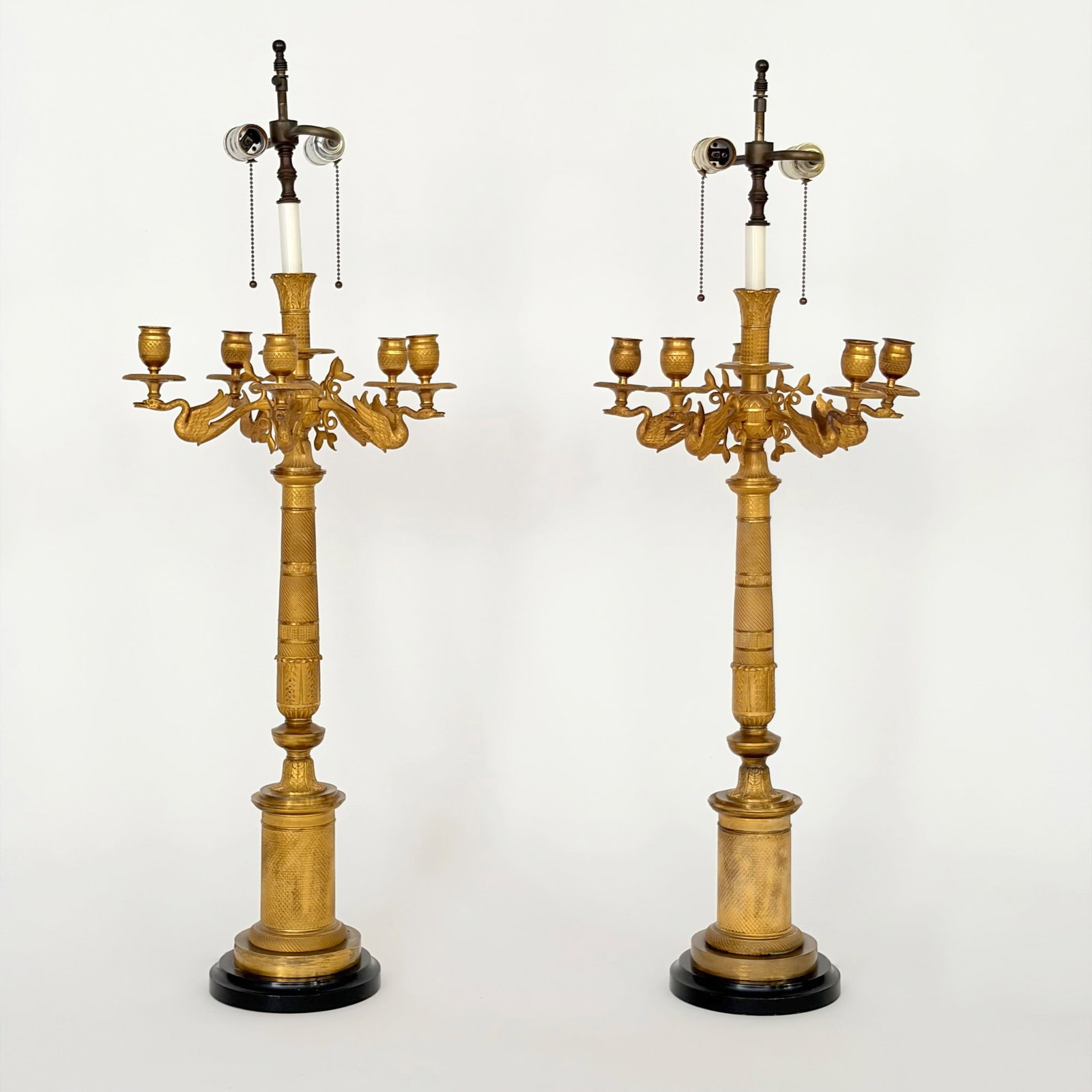 Pair of Empire Style Gilt-Bronze Six-Light Candelabra (1 of 7)