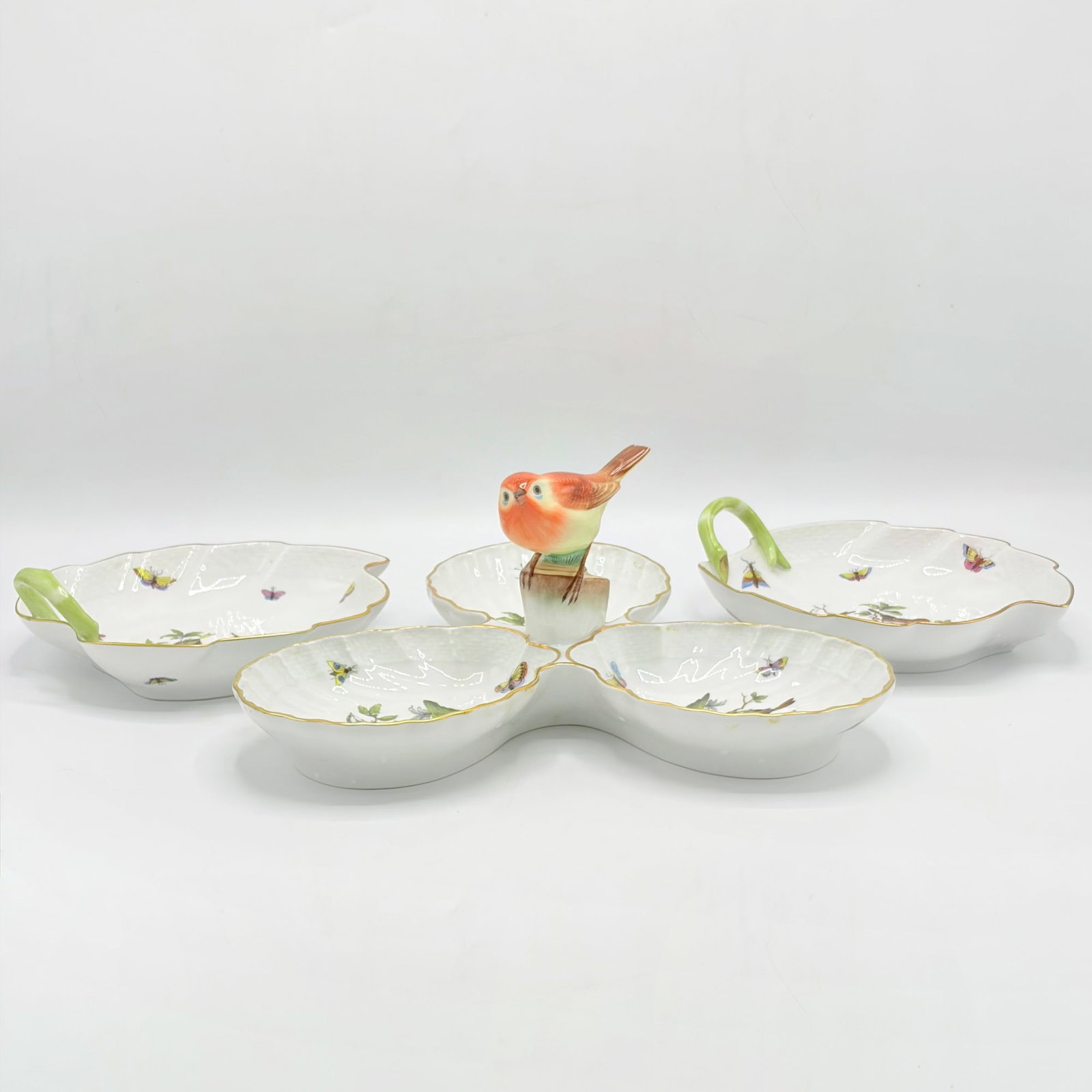 Three Herend Porcelain "Rothschild Bird" Pattern Serving Pieces (1 of 8)