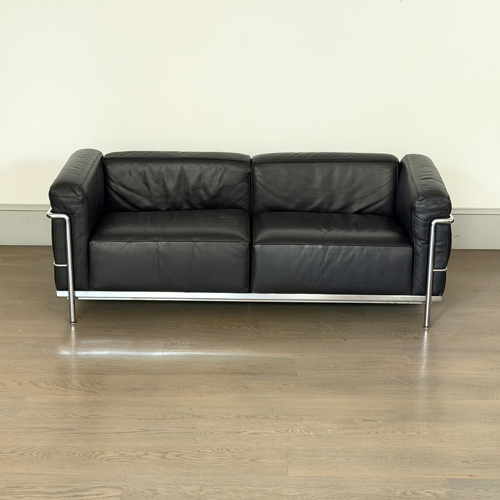 Le Corbusier for Cassina Leather Upholstered and Chromed Metal “LC2” Sofa (1 of 3)