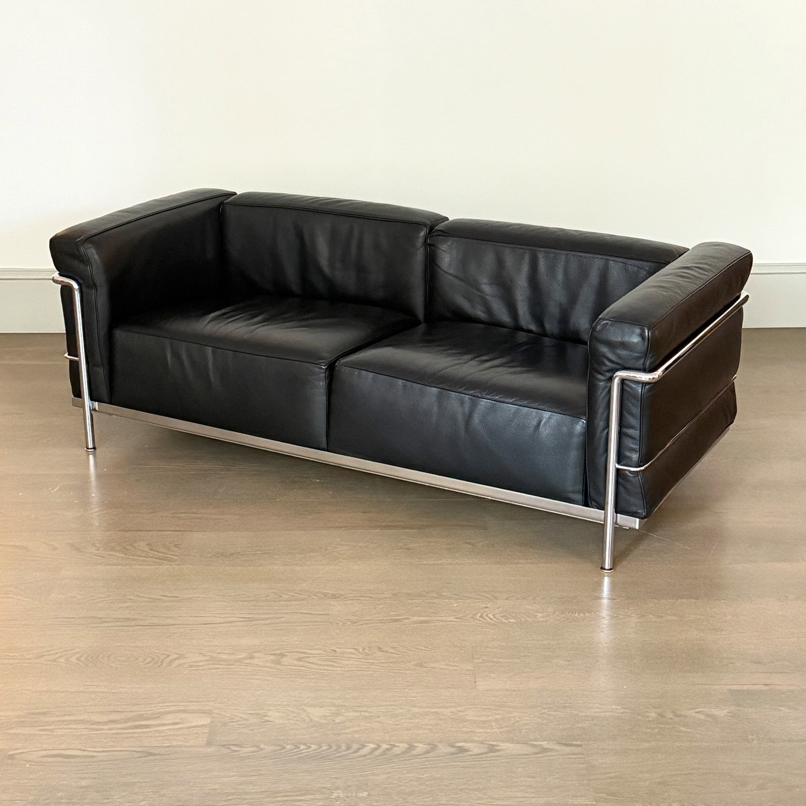 Le Corbusier for Cassina Leather Upholstered and Chromed Metal “LC2” Sofa (1 of 7)
