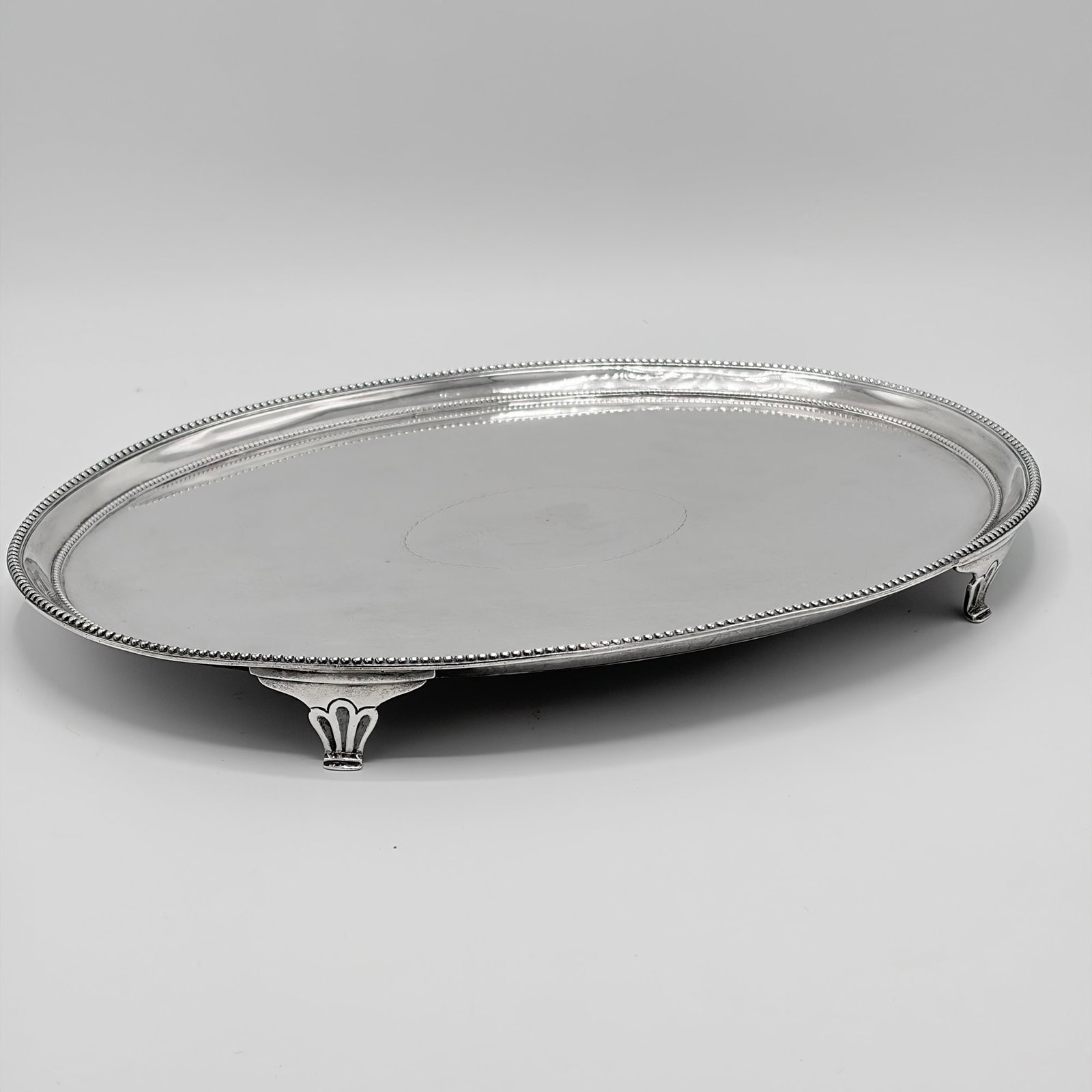George III Sterling Silver Oval Footed Tray (1 of 7)