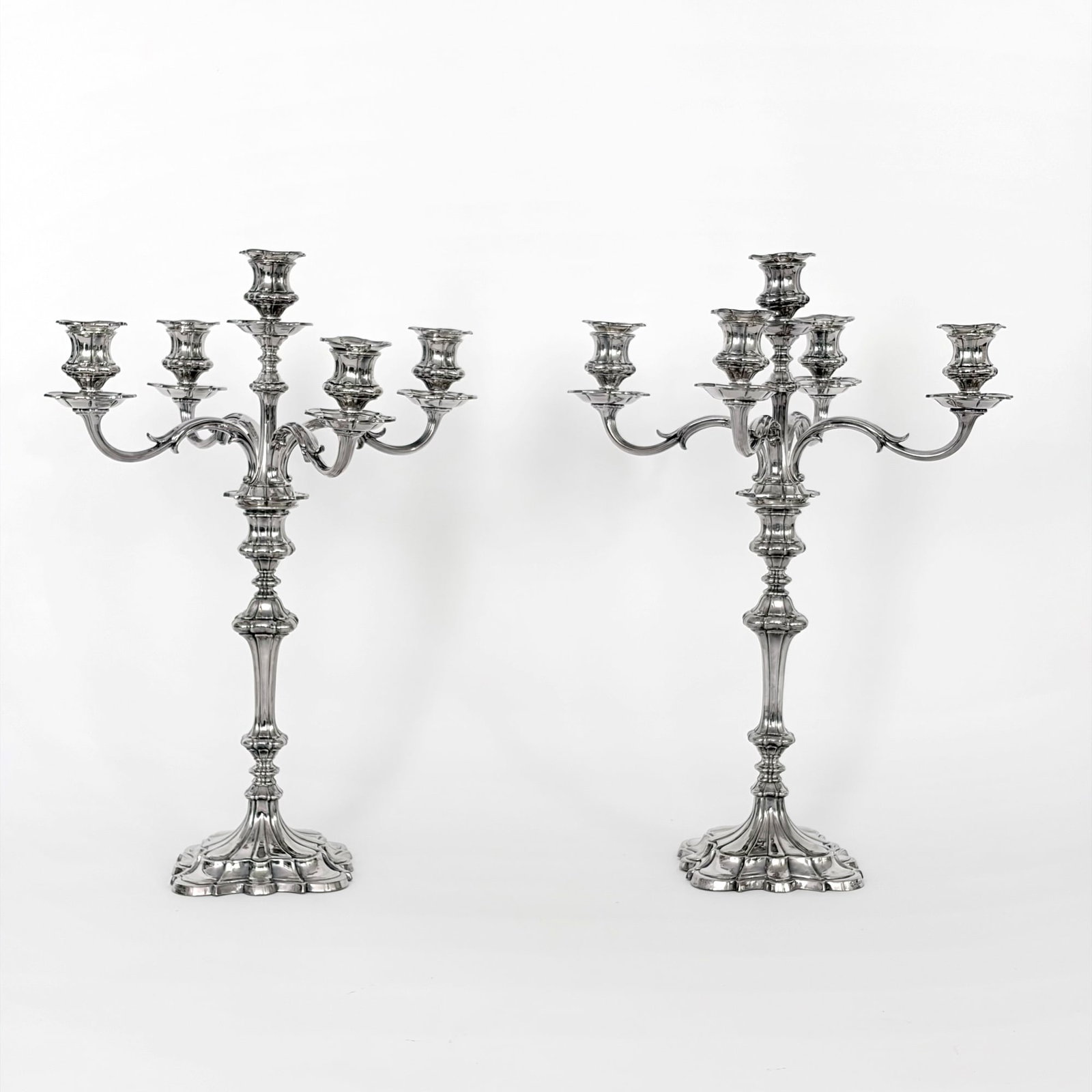 Pair of Victorian Silver Plated Five-Light Candelabra (1 of 5)