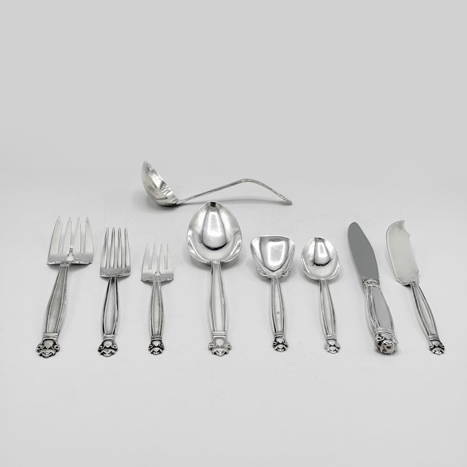 Manchester Silver Co. "Copenhagen" Pattern Sterling Silver Flatware Service (1 of 4)