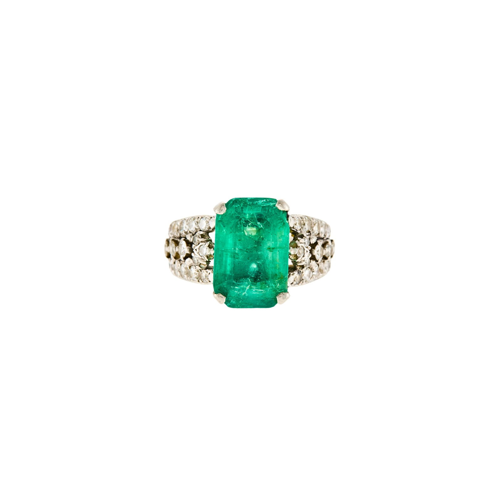Platinum, Emerald and Diamond Ring (1 of 1)