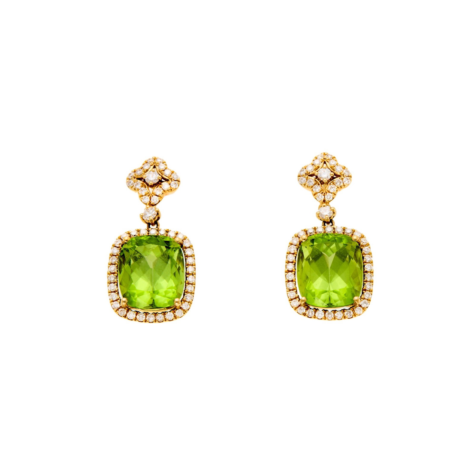 Kiki McDonough Pair of Gold, Peridot and Diamond Pendant-Earrings (1 of 1)