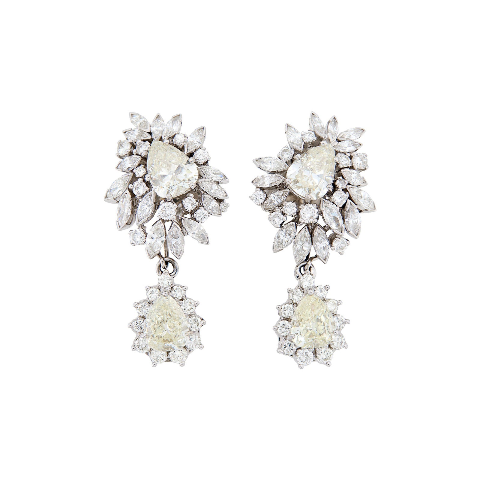 Pair of White Gold and Diamond Pendant-Earrings (1 of 1)