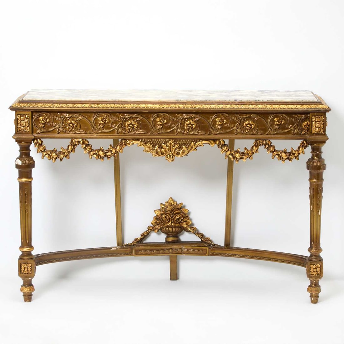 Louis XVI Style Carved Giltwood Console Table (1 of 5)